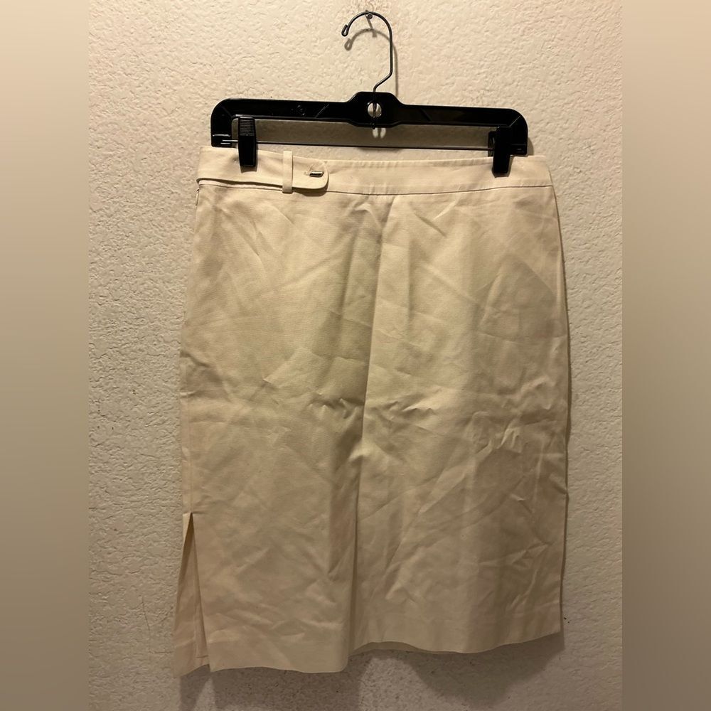 Vintage salvatore ferragamo cotton Skirt Women's Straight Pencil Off White cream